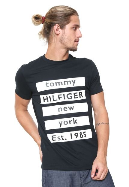 Camiseta Tommy Hilfiger Lettering Azul-marinho - Marca Tommy Hilfiger