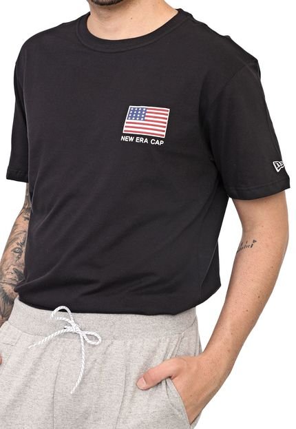 Camiseta New Era Us Flag Preta - Marca New Era