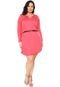 Vestido Cativa Plus Size Curto Detalhe  Rosa - Marca Cativa Plus