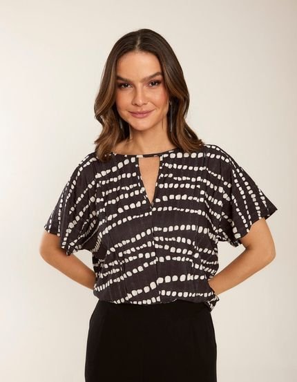 Blusa Zinzane Feminino Estampada Eva Dots - Preto - Marca Zinzane