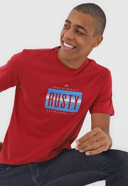 Camiseta Rusty By The Sea Vermelha - Marca Rusty