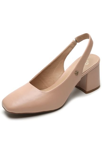 Scarpin Couro Capodarte Slingback Bege - Marca Capodarte