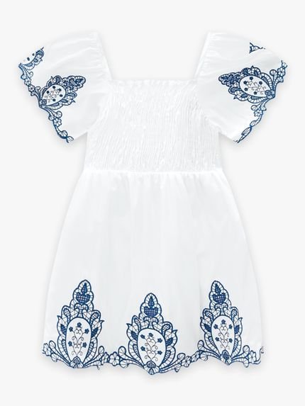 Vestido Infantil Menina Milon Branco - Marca Milon