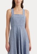 Vestido Lauren Ralph Lauren Midi Listrado Azul - Marca Lauren Ralph Lauren