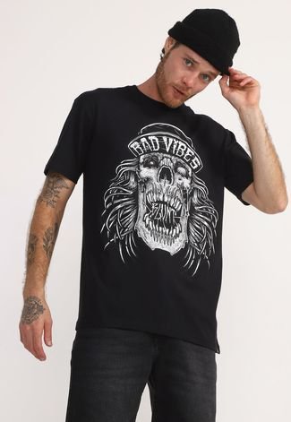 Camiseta Blunt Skull Bad Vibes Preta