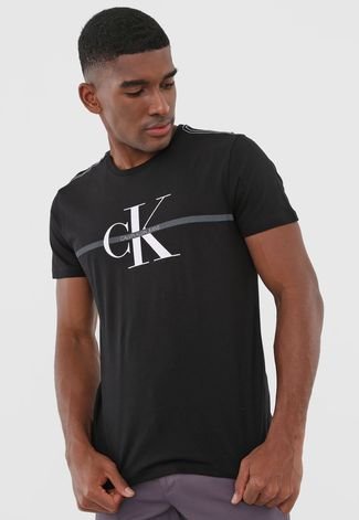 Camiseta Calvin Klein Jeans Logo Preta - Compre Agora