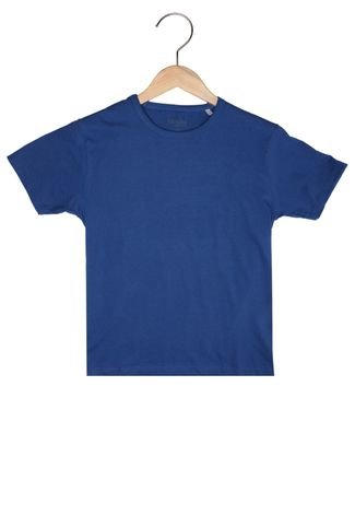 Camiseta Fakini Manga Curta Menino Azul