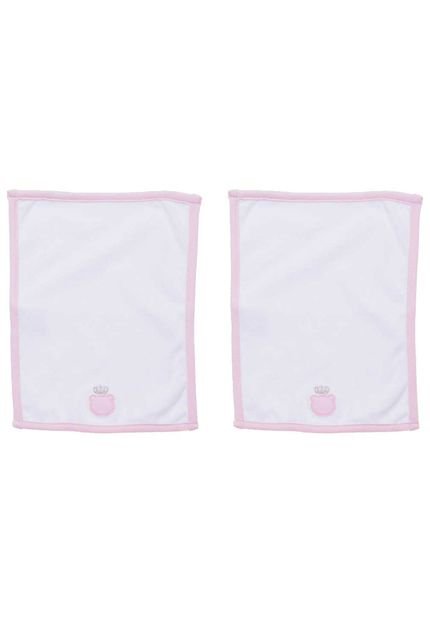 Kit 2 Fraldinhas de Boca Coroa Rosa e Branca Classic For Baby - Marca Classic For Baby