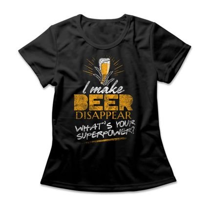 Camiseta Feminina Beer Disappear - Preto - Marca Studio Geek 