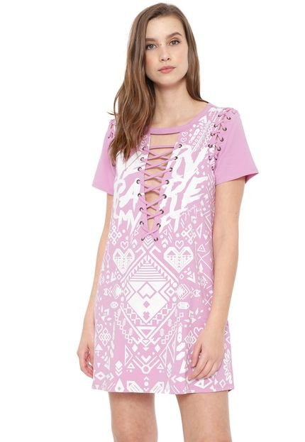 Vestido My Favorite Thing(s) Curto Lace Up Rosa - Marca My Favorite Things