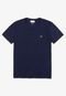 Camiseta Masculina em Jérsei de Algodão Pima com Gola V - Azul Marinho Azul - Marca Lacoste