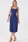 Vestido Midi PKS Linho Azul Marinho - Marca PKS