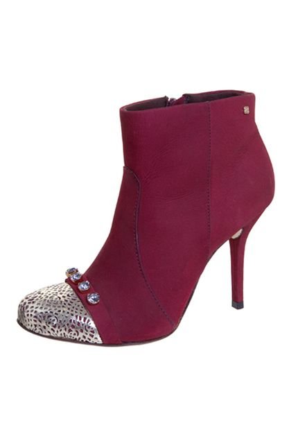 Ankle Boot Capodarte Salto Strass Vermelha - Marca Capodarte