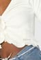 Blusa Cropped Billabong Canelada Branca - Marca Billabong