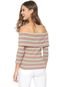 Blusa Hering Ombro a Ombro Off-white/Verde - Marca Hering