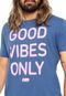 Camiseta HD Good Vibes Azul/Rosa - Marca HD