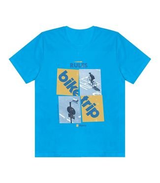Camiseta Juvenil Masculina Meia Malha Minty Azul