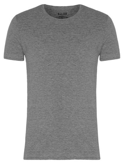 Camiseta Ellus Masculina Cotton Fine Classic Logo Mescla Cinza - Marca Ellus