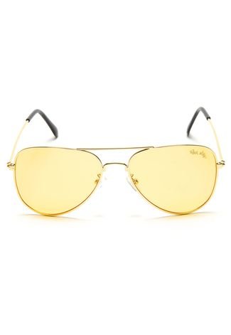 Óculos de Sol Rock Lily Aviador Dourado/Amarelo