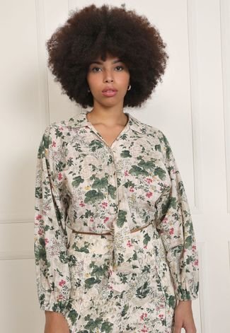 Camisa Cruise Floral Bege