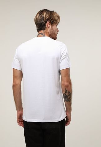 Camiseta Com Inscrições- Laranja Claro & Branca- Aeropostale