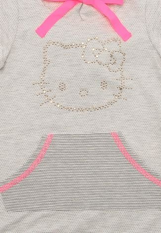Vestido Hello Kitty Capuz Cinza