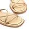 Sandália Flat Plataforma Em Tiras Metalizada Estilosa Confortável - Dourada - Marca Nine4