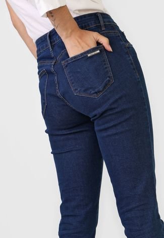 Calça Jeans My Favorite Thing(s) Skinny Pespontos Azul-Marinho
