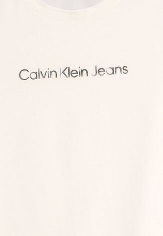 Camiseta Infantil Calvin Klein Kids Logo Off-White