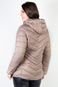 Jaqueta feminina de nylon alongada com capuz 80236 - Bege - Marca Enluaze