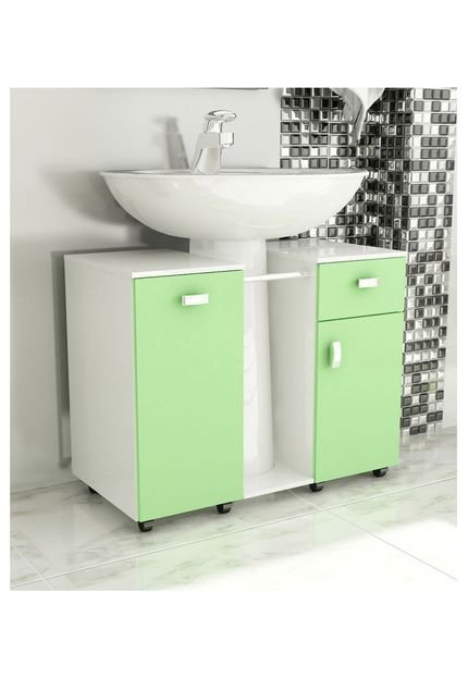Gabinete De Banheiro Due Verde Tomdo - Marca Tomdo