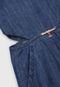 Macacão Jeans Carinhoso Infantil Recortes Azul-Marinho - Marca Carinhoso
