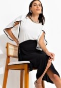 Blusa Em Malha Texturizada Branco Quintess - Marca Quintess