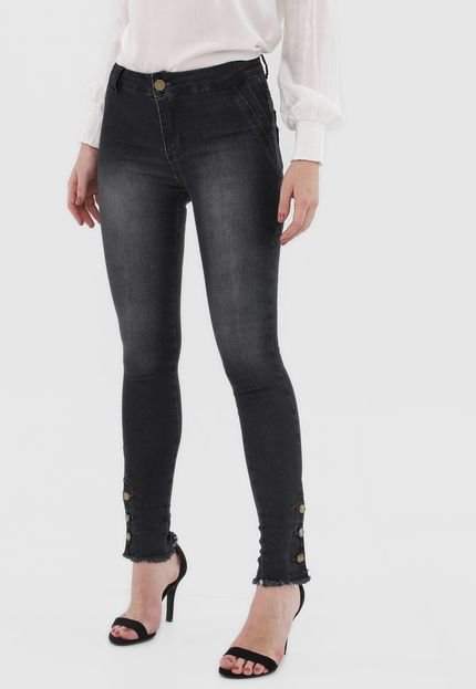 Calça Jeans GRIFLE COMPANY Skinny Botões Preta - Marca GRIFLE COMPANY