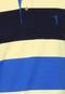 Camisa Polo Aleatory Faixas Azul/Amarelo - Marca Aleatory
