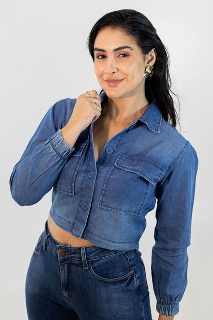 Camisete Feminina Jeans Escuro Cropped Anticorpus - Marca Anticorpus JeansWear