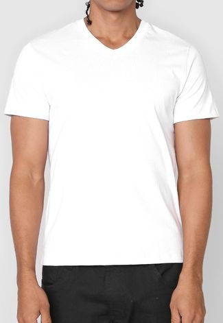 Kit 2pçs Camiseta Forever 21 Liso Branco