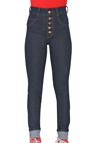 Calça Jeans Biotipo Skinny Cropped Melissa Azul-Marinho