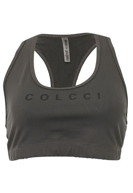 Top Colcci Fitness Logo Grafite - Marca Colcci Fitness