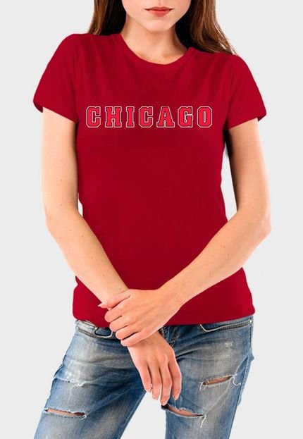 Camiseta Feminina Vinho Chicago Algodão Premium Benellys - Marca Benellys