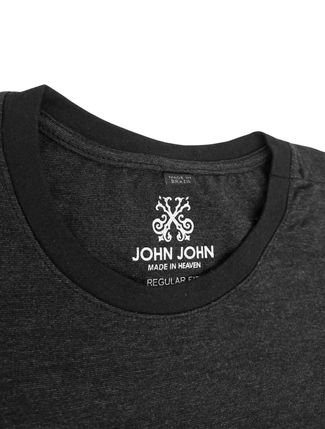 Camiseta John John Masculina Regular Michael Preto Mescla