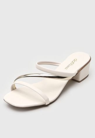 Sandália DAFITI SHOES Tiras Off-White - Compre Agora