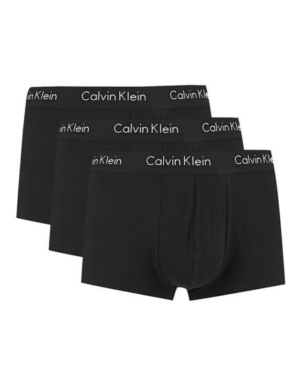 Cuecas Calvin Klein Low Rise Trunk Print All Black Pretas Pack 3UN - Marca Calvin Klein