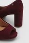 Peep Toe Vizzano Suede Vinho - Marca Vizzano