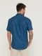 Camisa Social Masculina Olimpo Algodão Maquinetada com Bolso Manga Curta Azul Marinho - Marca Olimpo Camisaria