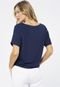 Blusa Morcego Amazonia Vital Malha Gola Canoa Manga Curta Azul Marinho - Marca Amazonia Vital