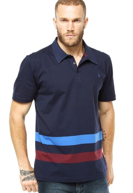 Camisa Polo Volcom Stripe Down Azul - Marca Volcom