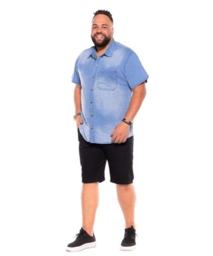 Bermuda Masculina Jeans com Elastano Plus  Skinny Razon Jeans Preto - Marca Razon Jeans