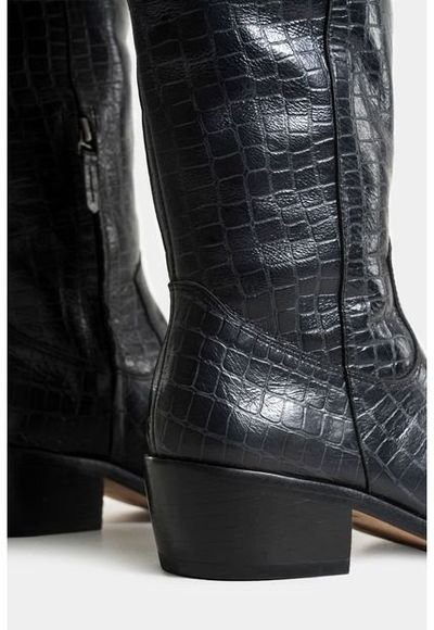Botas Amapola De Cuero Grabado Con Placa Para Mujer Tac n R stico