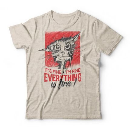 Camiseta Everything Is Fine - Mescla Banana - Marca Studio Geek 